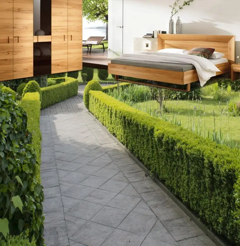 

3D floor plant flowers custom 3d flooring decor green garden aisle adhesive waterproof kitchen bedroom wallpaper