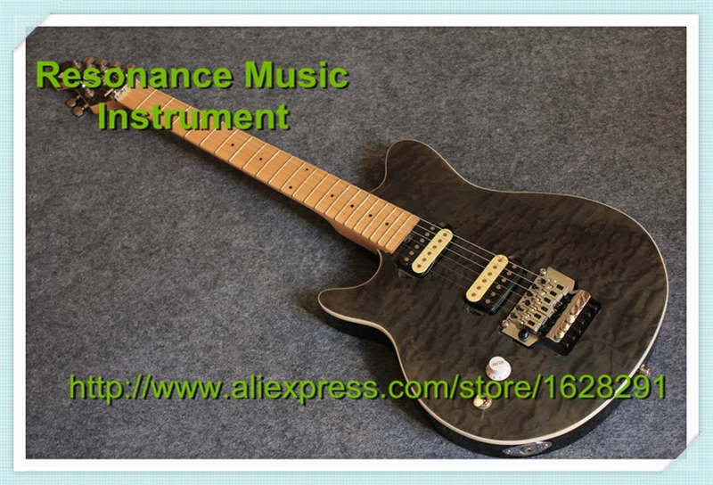 

100% Real Pictures Dard Grey Quilted Finish Left Handed Musicman AX40 Electric Guitars Chinese Kits