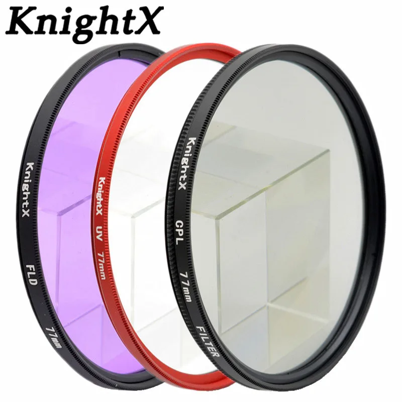 KnightX 52 55 58 67 77 мм FLD UV CPL MC MCUV фильтр для sony Pentax Nikon Canon D5200 D5300 D3300 D5500 100D EOS 400D 550D 500D