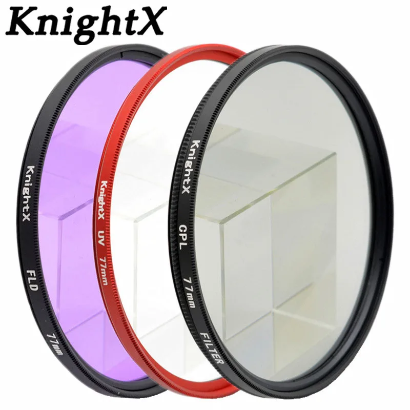 KnightX 52 55 58 67 77 mm FLD UV CPL MC MCUV Penapis Untuk Sony Pentax Nikon Canon D5200 D5300 D3300 D5500 100D EOS 400D 550D 500D