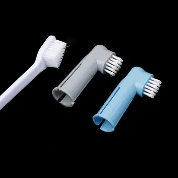 

3Pcs/set Double Head Soft Pet Finger Toothbrush Dog Cat Puppy Teeth Care Cleaning Brush Grooming Tools Supplies