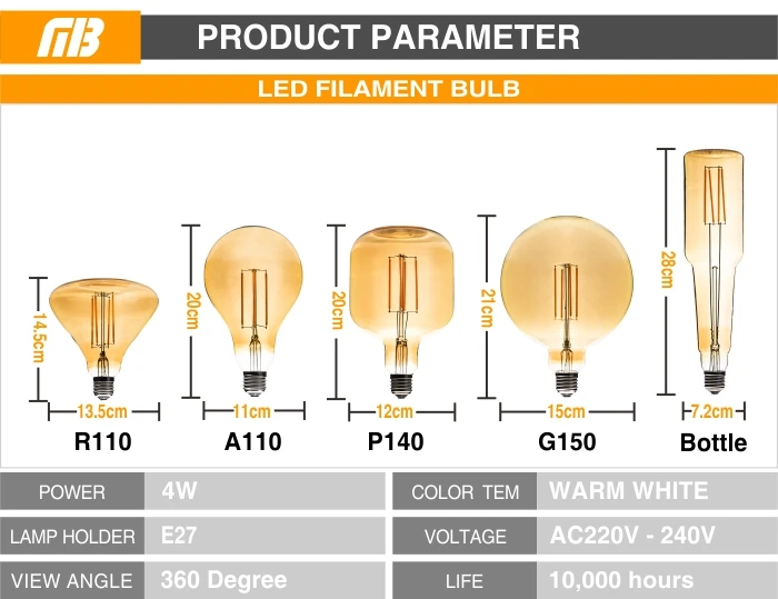 Винтажная лампа Эдисона R110 A110 P140 G150 бутылка лампочка для люстры 220 В светодиодный светильник лампа накаливания лампада свет веревка держатель лампы