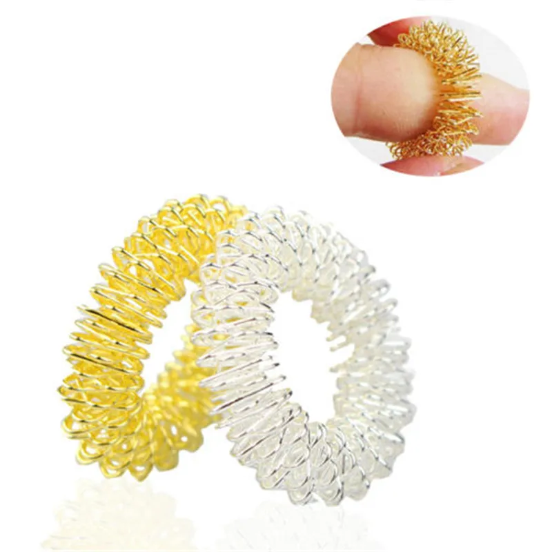2PCS Finger Massage Ring Acupuncture Rings Health Care Body Massager
