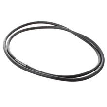 3 мм черный резиновый шнурок для ожерелья с замком из нержавеющей стали-24 дюйма