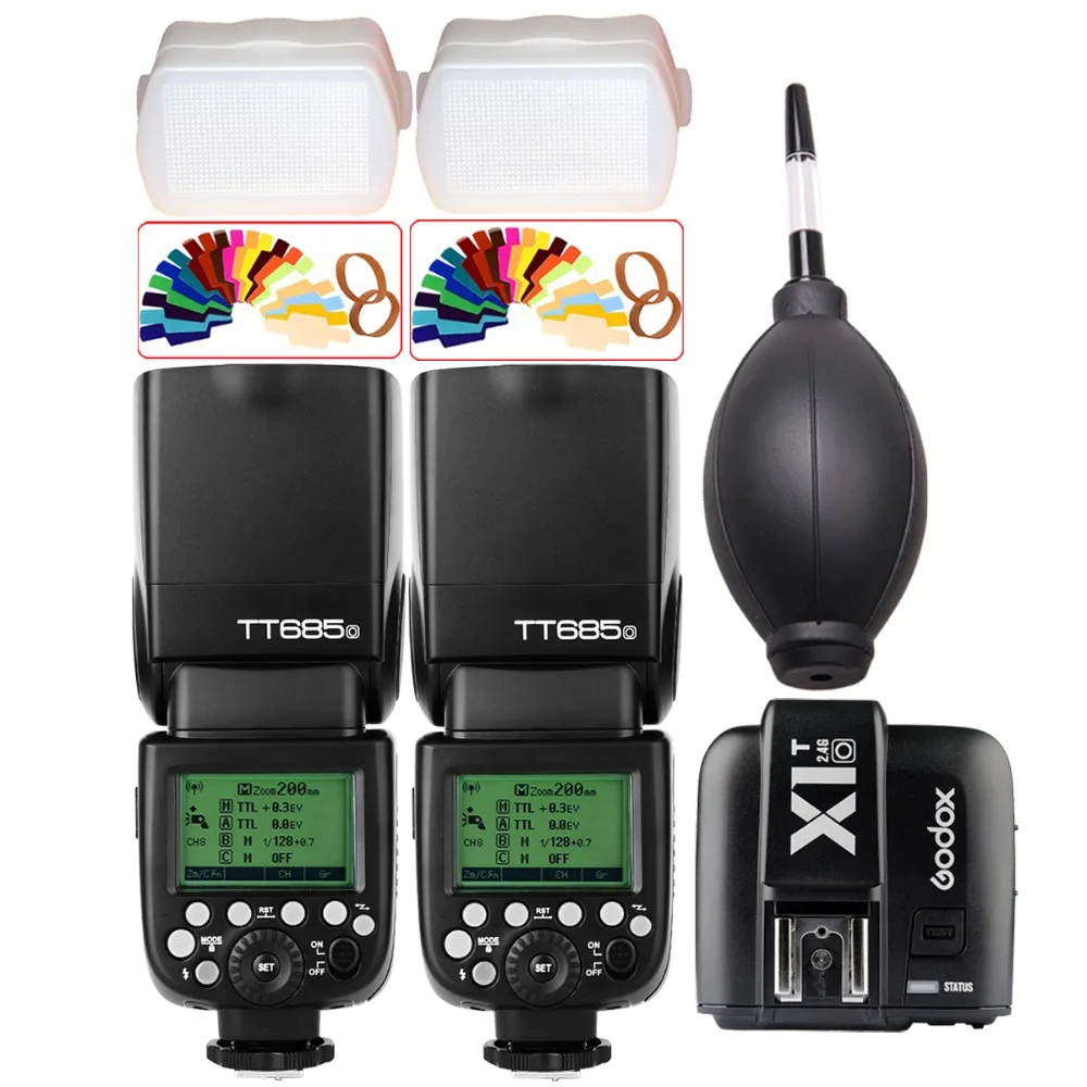 В наличии! Фотовспышка Godox 2x TT685O + Φ 2 4G HSS 1/8000s TTL II GN60 для камеры Panasonic/Lumix/Olympus