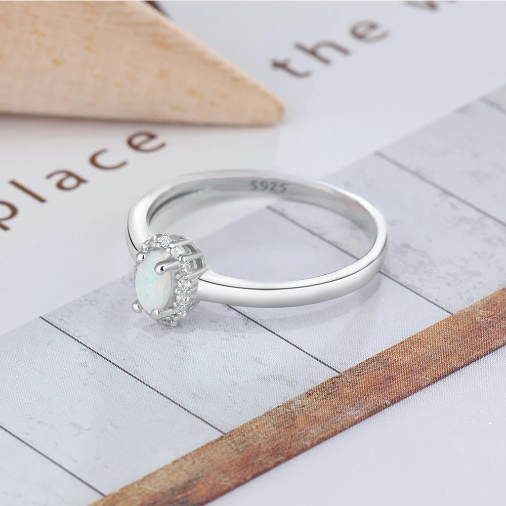 Классический овальный в форме опалового камня обручальное кольцо Soild 925 пробы серебряные ювелирные изделия аксессуары кольца для женщин(JewelOra RI103626