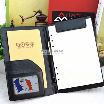 

23x15cm a5 leather hotel restaurant menu folder menu organizer bill clamp holder file folder accounts recording notepad 1193