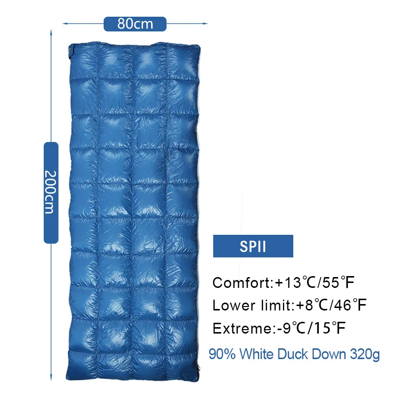 SPII AEGISMAX Открытый Кемпинг конверт Тип Весна Осень Лето три сезона белый утиный пух спальный мешок - Цвет: SPII