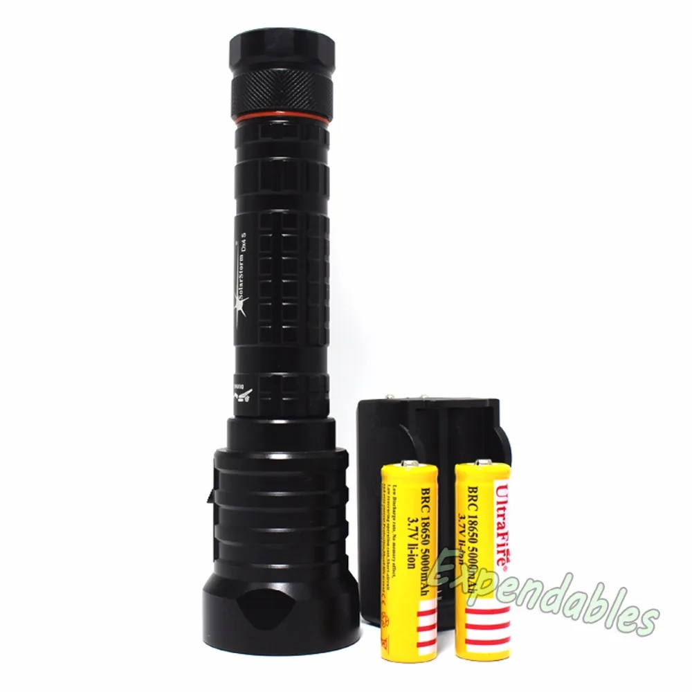 

DX4S U2 6000LM LED Diving Flashlight Torch Brightness Waterproof 100m White Light Led Torch Charger + 5000mah battery