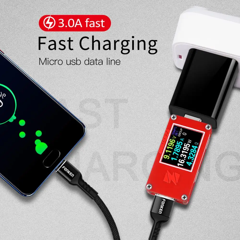 FONKEN المصغّر usb كابل 3A سريع شحن الكابلات ل شاحن هاتف محمول يعمل بنظام تشغيل أندرويد شاحن يو اس بي القماش مزين كابل شحن لهواوي Redmi FONKEN المصغّر usb كابل 3A سريع شحن الكابلات ل شاحن هاتف محمول يعمل بنظام تشغيل أندرويد شاحن يو اس بي القماش مزين كابل شحن لهواوي Redmi