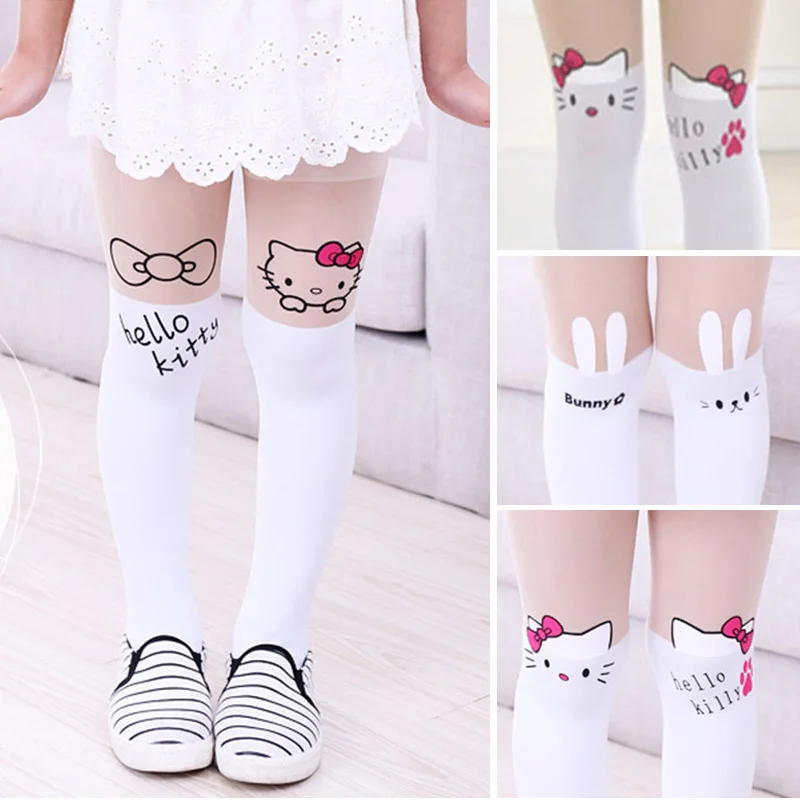 

lovely cartoon kitty girls tights velvet stockings for girls clothes Patchwork bunny pattened tights girls kids Children tights