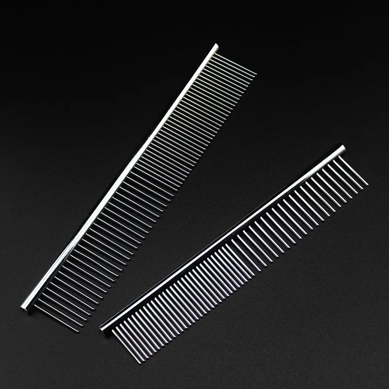 

Aluminum alloy pet grooming comb tangle steel comb dog grooming hair scissors massage comb Dog Trimming hair brush Pengpet combs