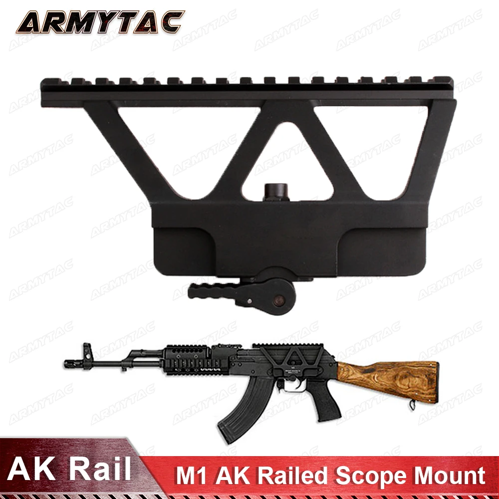 

ArmyTac Quick Detach AK Gun Rail Scope Mount Base Picatinny Side Rail Mounting For AK 47 AK 74 Black Tan Free Shipping