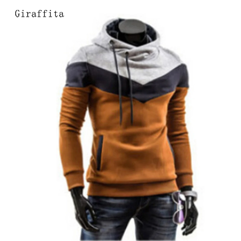 Giraffita Spring Leisure font b Mens b font Hooded font b Sweatering b font Stitching font