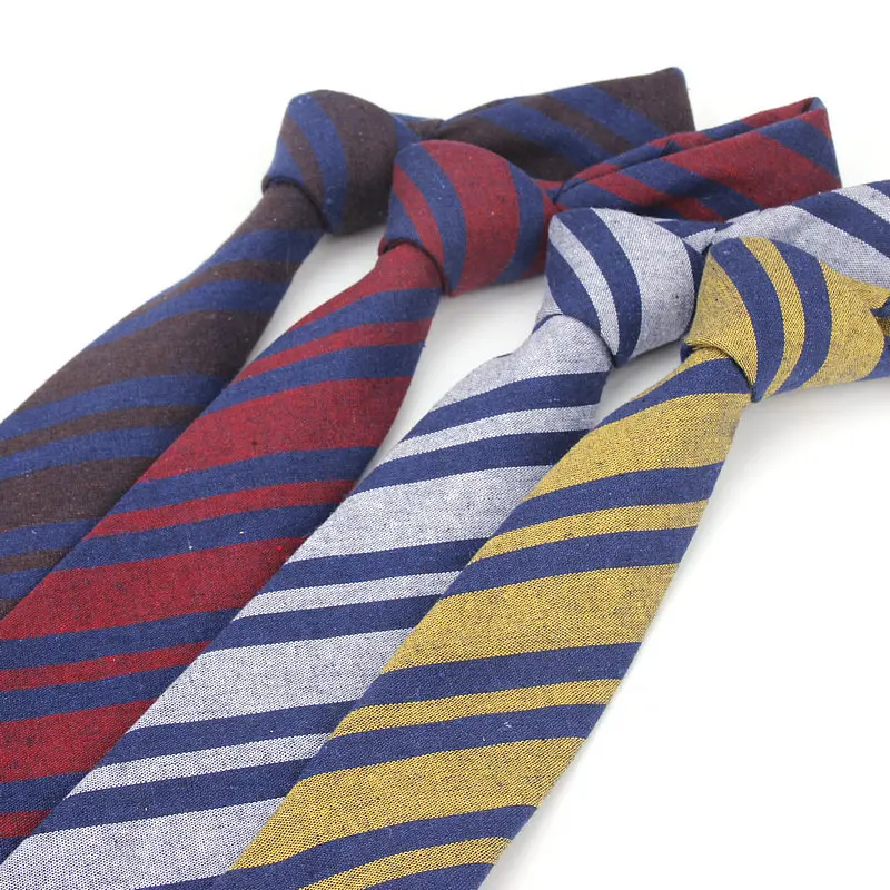 

Casual Men's Diagonal Striped Tie Necktie 6cm Cotton Necktie Gifts for Men Ties Designers Fashion Thin Blue Line Wedding Gift