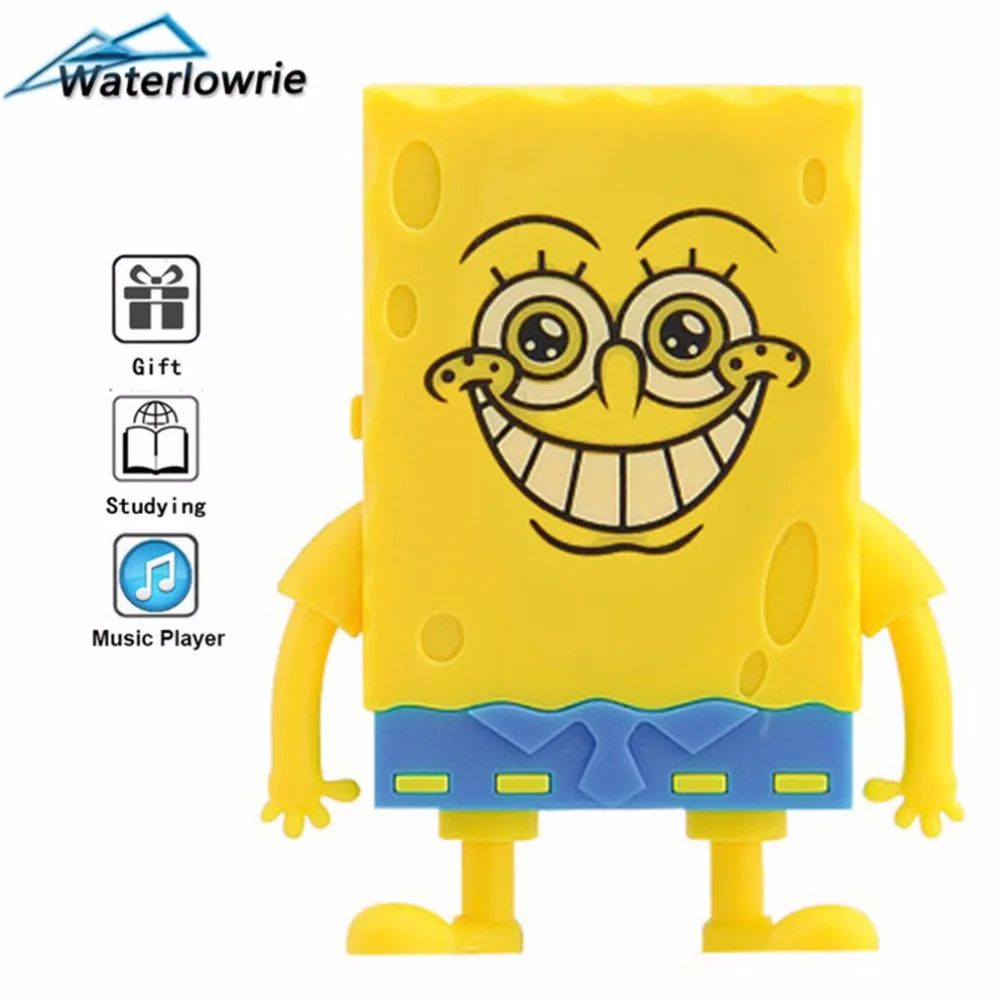 

Waterlowrie Mini Music Player MP3 Spongebob MP 3 mp3-player not radio Support 8G TF Card for Children Gift Release the pressure