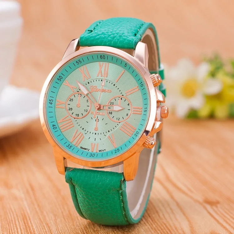 Luxury Brand Leather Quartz Watch Women Ladies Men Fashion Bracelet Wrist Watch Wristwatches Clock relogio feminino masculino - Цвет: light gree