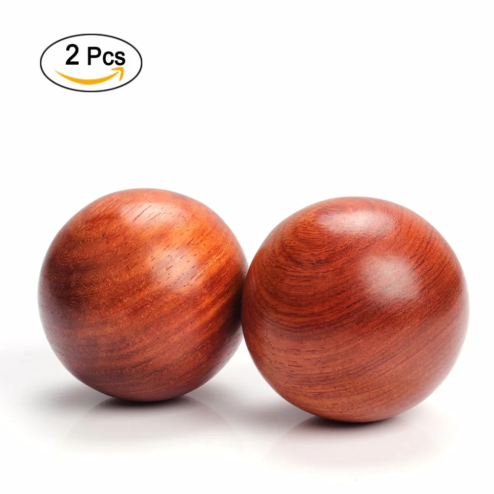 Natural Red Wood Chinese Hand Exercise Ball Healthy Stress Relieve