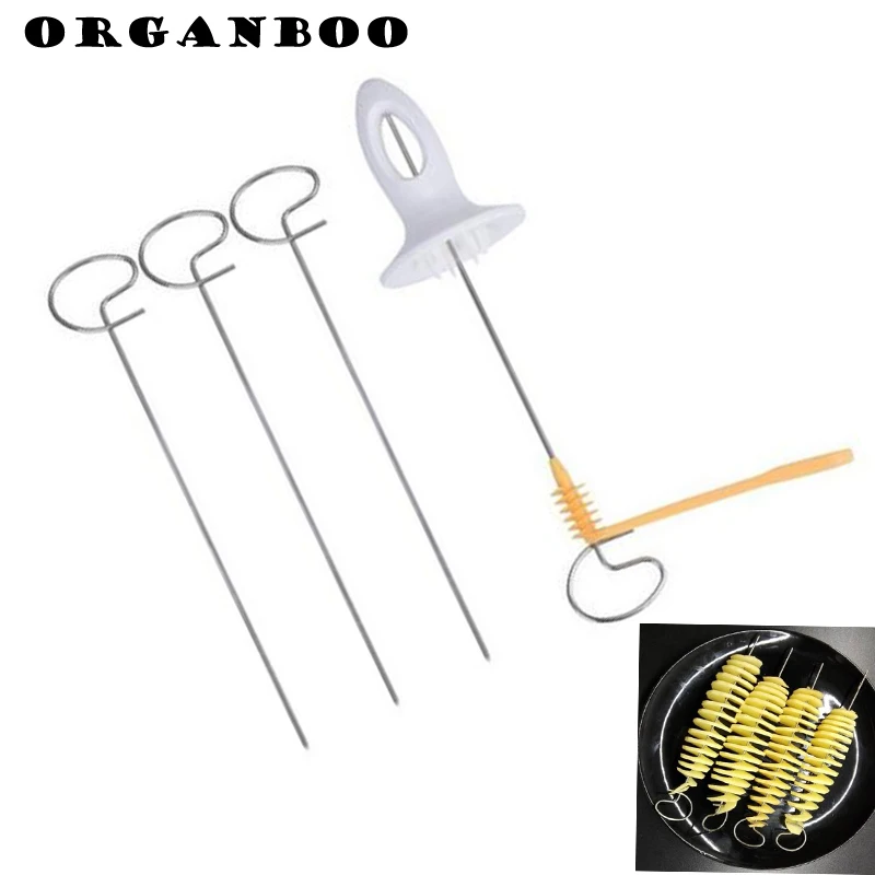 

ORGANBOO 1 Set Potato Spiral Cutter Slicer Spiral Potato Chips Potato Tower Making Twist Shredder Cooking Tools