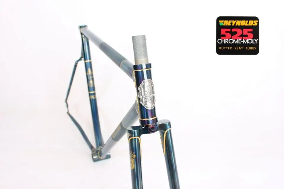 Cheap Vintage Steel Frame/Front Fork Road Bike Custom Frame/Front Fork Reynoids 525/725/853 Retro bicycle  Bicycle Accessories 2