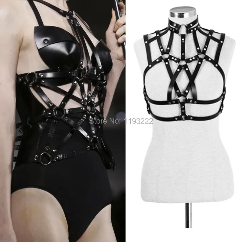 Женский ремень с заклепками из натуральной кожи для танцев|harness punk|cage beltreal leather