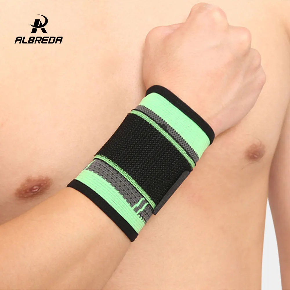

ALBREDA 1PCS Breathable Weaving Pressurized Straps Fitness Wristband Gym Powerlifting Wrist Support Brace Bandage Hand Wraps