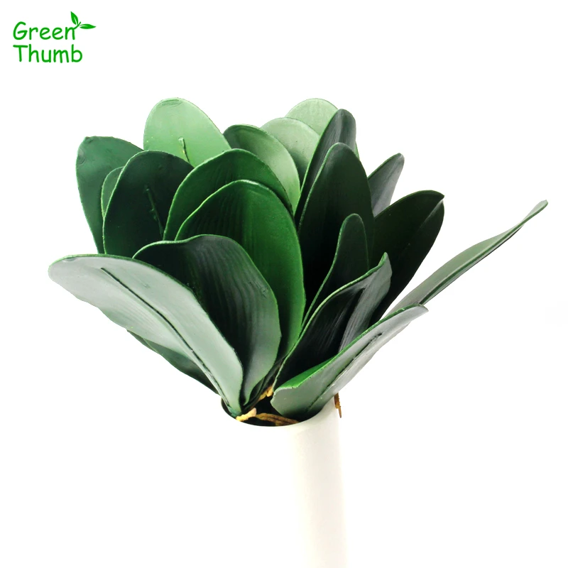 30pcs 27.5cm Artificial Plastic Leaf DIY Green Artificial Phalaenopsis