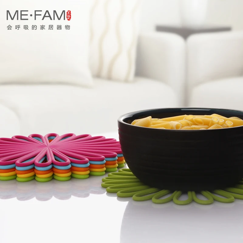ME. FAM креативный геометрический цветочный тканый силиконовый коврик для украшения стола изолированный нескользящий термостойкий прочный коврик для чаши