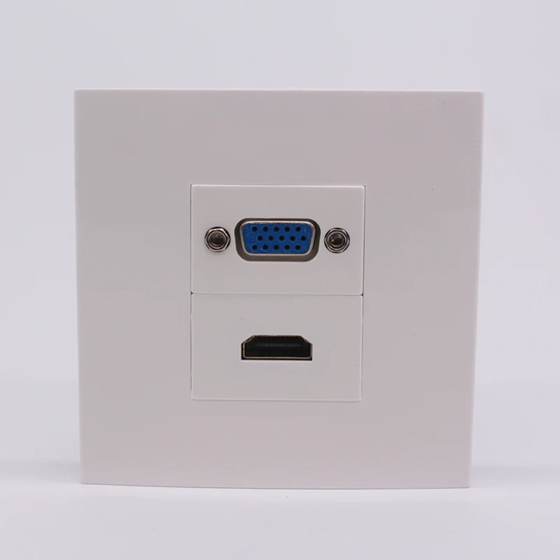 

White Wall Socket HDMI VGA PC Slot For Computer Electric Devices Panel Outlet Free Shipping