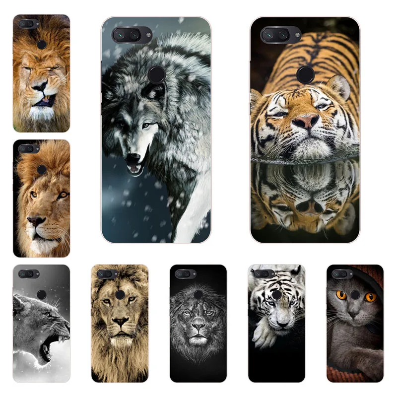xiaomi mi 8 lite Case Silicon Beast animal Painting Soft TPU Back Cover for mi8 Phone protect Bags shell |