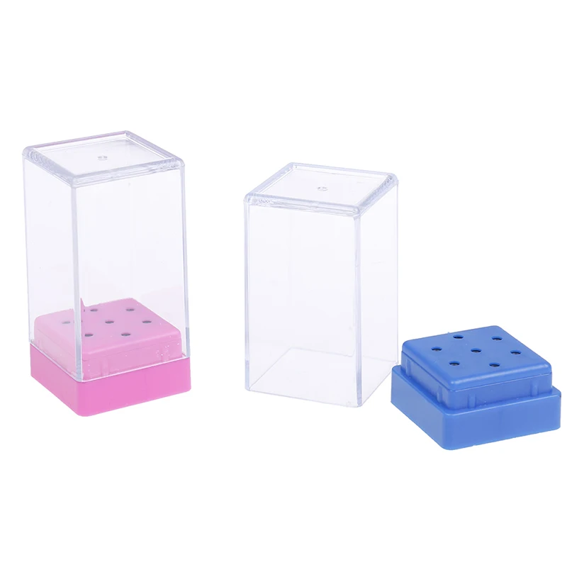 

Acrylic Nail Drill Bit Storage Box Empty Stand Display Container Nail Case Cutter for Milling Machine Manicure Accessories