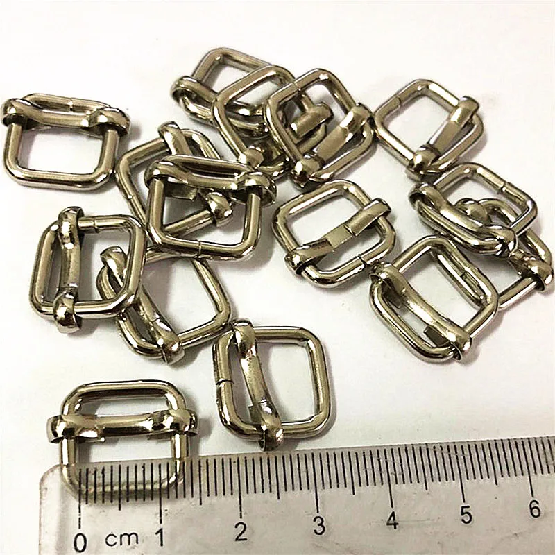 10pc Metal Slides Tri glides Wire formed Roller Pin Buckles 11mm Strap