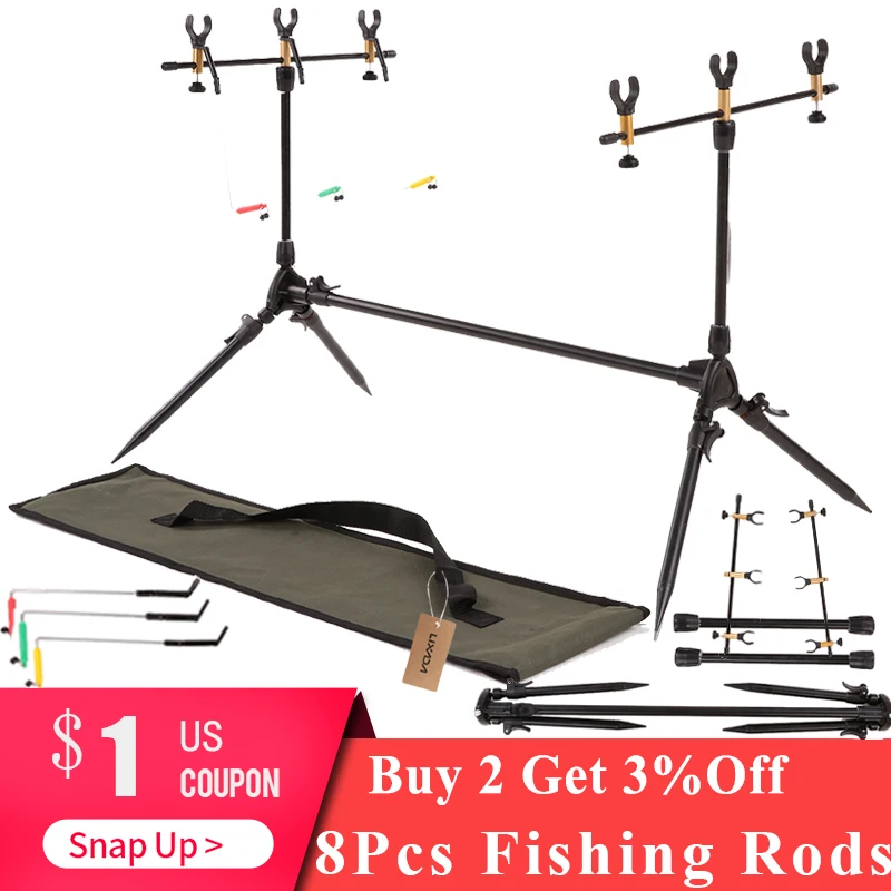 Lixada Fishing Rods Adjustable Retractable Carp Pod Stand Holder