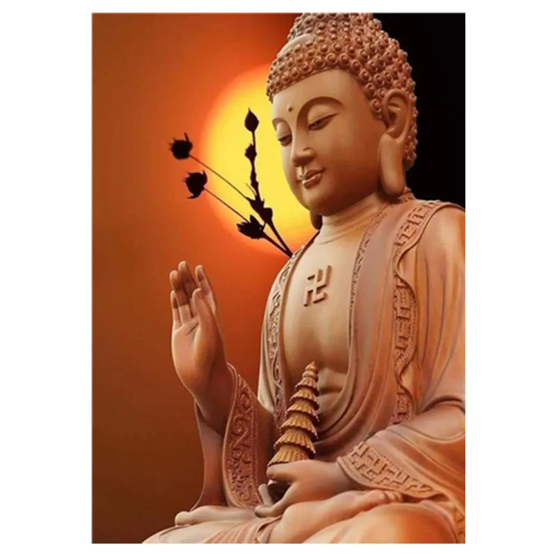 

Full circle / 5D DIY diamond painting "flowers in the Buddha" embroidery cross stitch mosaic home decoration gifts