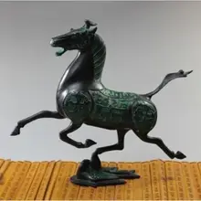 Изысканная старая китайская Бронзовая статуэтка лошадь муха Ласточка фигурки Исцеление украшение медицинской тематики латунь бронза