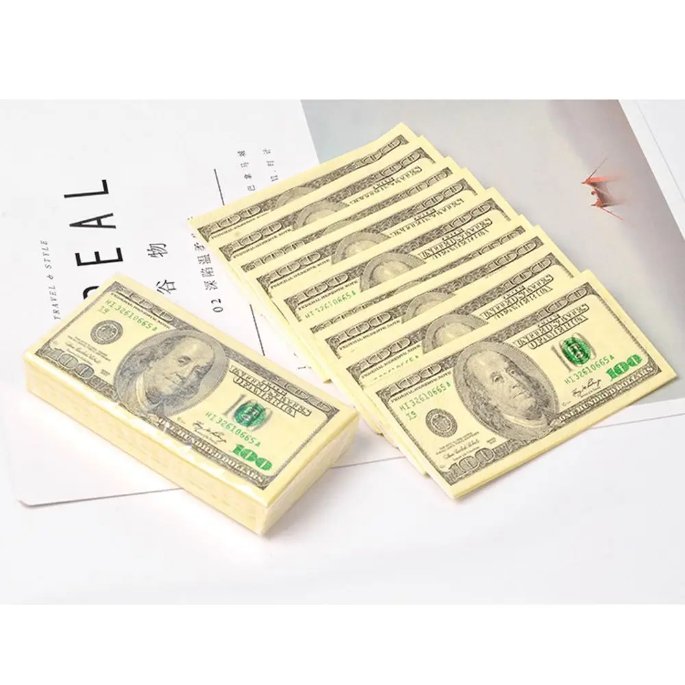 

10pc 100$ Dollars Napkin US Dollar Bill Money Paper Towel Party Tricky Gift Disposable Napkins Wedding Party Birthday Decoration