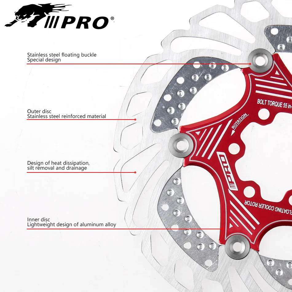 Горный велосипед MTB DH 6 дюймов 160/180/203 мм охлаждения диск Тормозные рассеивания тепла тормозной ротор вниз горка плавающий велосипедный тормоз ротора IIIPRO