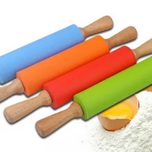 50 шт./партия, 38*5,3 см Торт Помадка паста палка Скалка деревянная ручка Силиконовые скалки формочка приспособления для выпекания