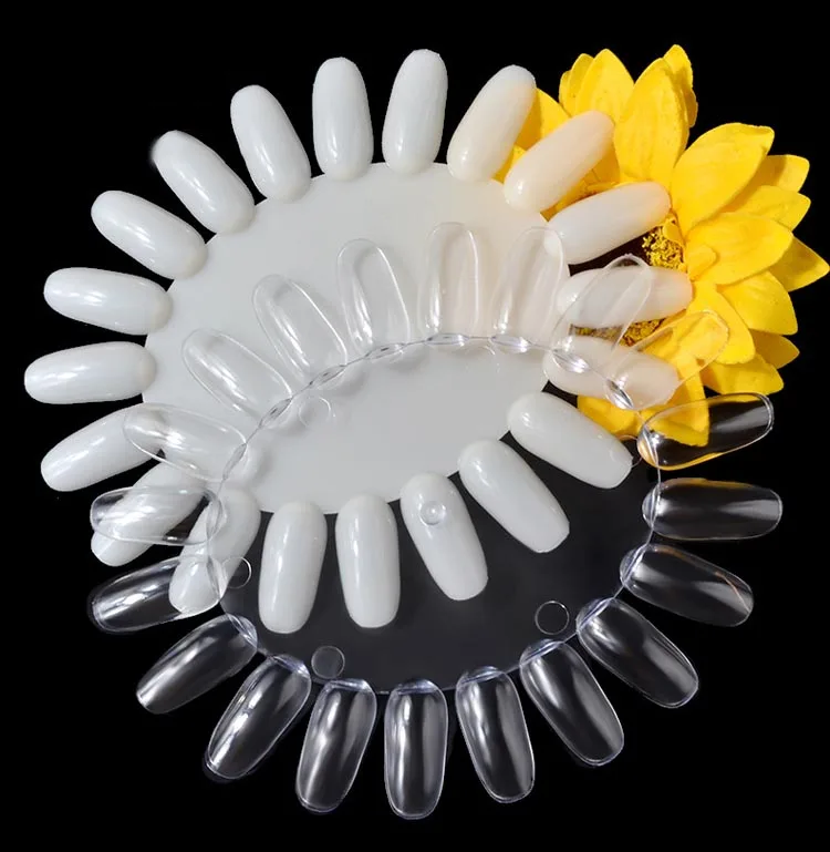 10 Pcs/set False Nails 20 Tips Oval Shape Display Board Acrylic UV Polish Color Card for Manicure Practice Tool | Красота и здоровье