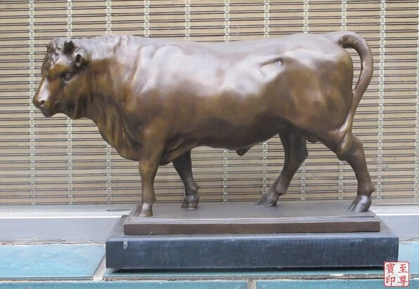 

shitou 003167 14"Signed Bronze ART statue Spain Espana Madrid bullring purpose bull OX