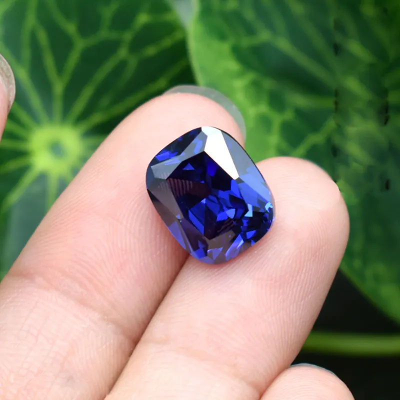 CSJ Syntheitc Sapphire Cushion Cut Loose Gemstone Blue Corundum для самостоятельного изготовления ювелирных