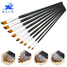 9 шт./компл. художник Краски щетка круглая, с острым носком, на плоской подошве, скошенная, арт Краски кисти для масла, акварели, акриловых Краски ing товары для рукоделия