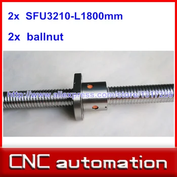 

2pcs ballscrew SFU3210 1800mm RM3210 Rolled Ball screw +2pcs ballnut