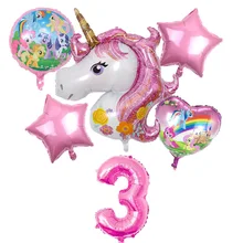 6Pcs Birthday Party Decor Kids Unicorn Balloons My Little horse Party Supplies Balloons 32 inch Number Helium Digital Baloon Set 6Pcs Birthday Party Decor Kids Unicorn Balloons My Little horse Party Supplies Balloons 32 inch Number Helium Digital Baloon Set