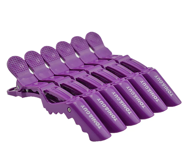 6 PcsPack Alligator Hair Clips Black Purple Red Hairpins Beak Sectioning Clamp Hairdressing Hair Care Styling Tools Accessory (6)