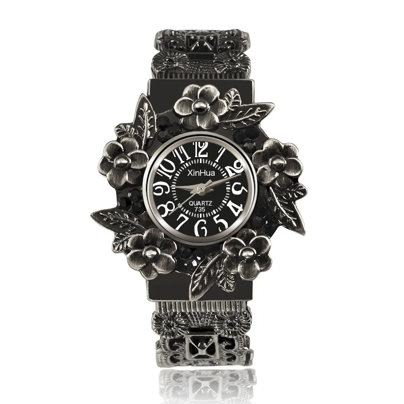 Ladies Vintage Engraved Bracelet Watch Womens Fashion