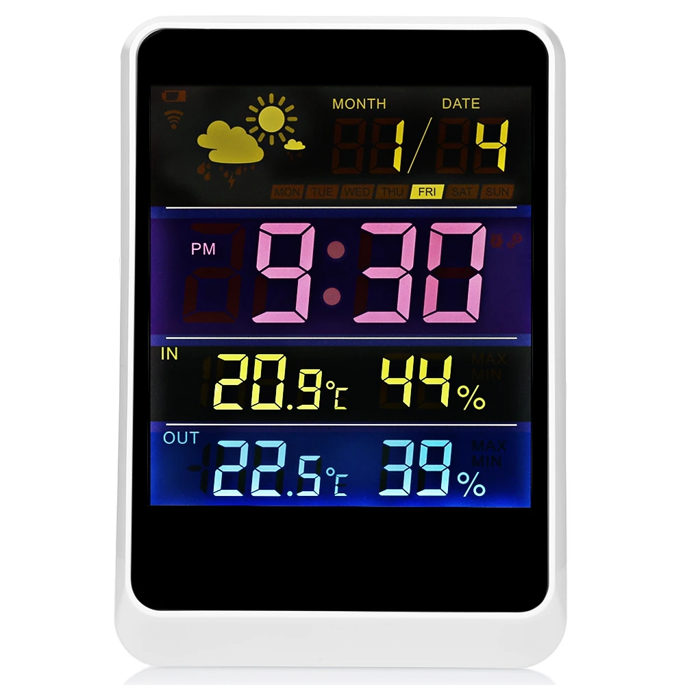 

Multi-functional Humidity Temperature Detector Sensor Weather Station Alarm Clock LCD Digital Moisture Meter UK Plug