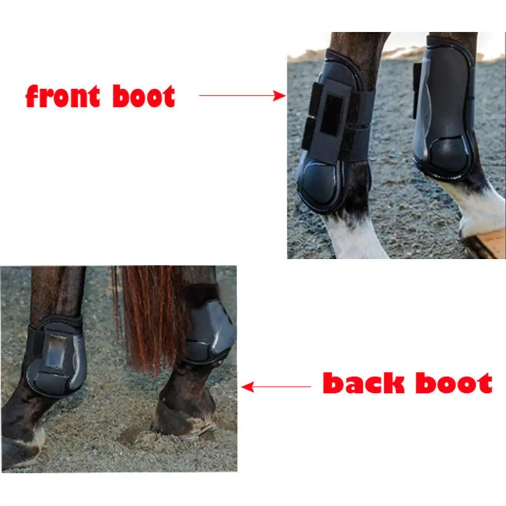 4PCS Adjustable Front H-ind Horse Leg Boots Equine Front Leg Guard Equestrian Tendon Protection Horse Hock Brace paardensport