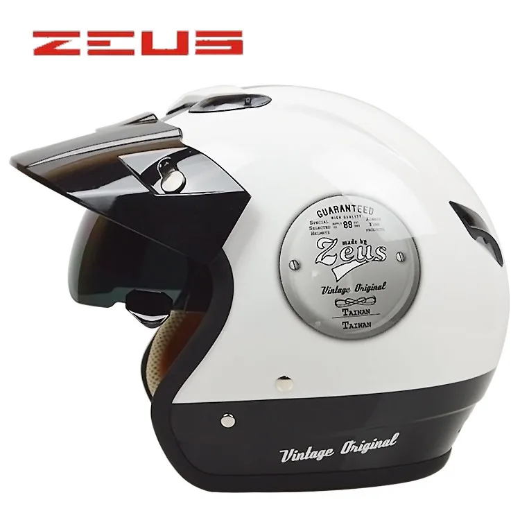 Модные Винтажные мото rcycle шлем Ретро мото Casco скутер открытый шлем ZEUS 381C capacete - Цвет: White