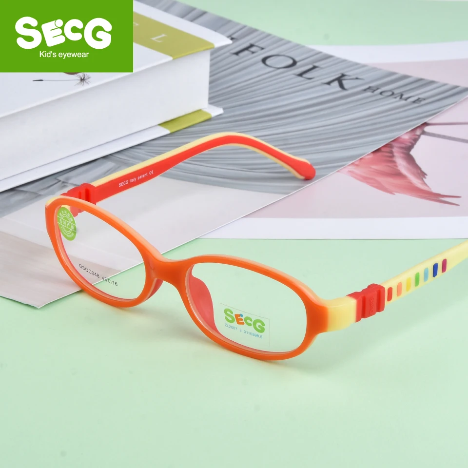 SECG TR90 детская стеклянная оправа для детей близорукость рецептурная стеклянная оправа силиконовая оптическая оправа для детей диоптрийные очки стекло es
